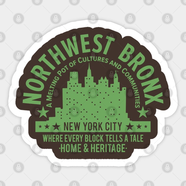 Northwest Bronx Skyline - A Tapestry of Home and Heritage Sticker by Boogosh